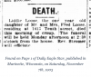 Newspaper Death Notice for Liddie Loose